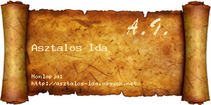 Asztalos Ida névjegykártya